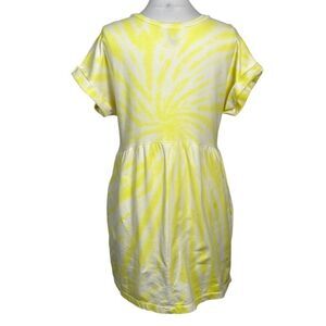 WILD Fable Target Cotton French Terry Babydoll Shift Dress Sunny Yellow Tie Dye